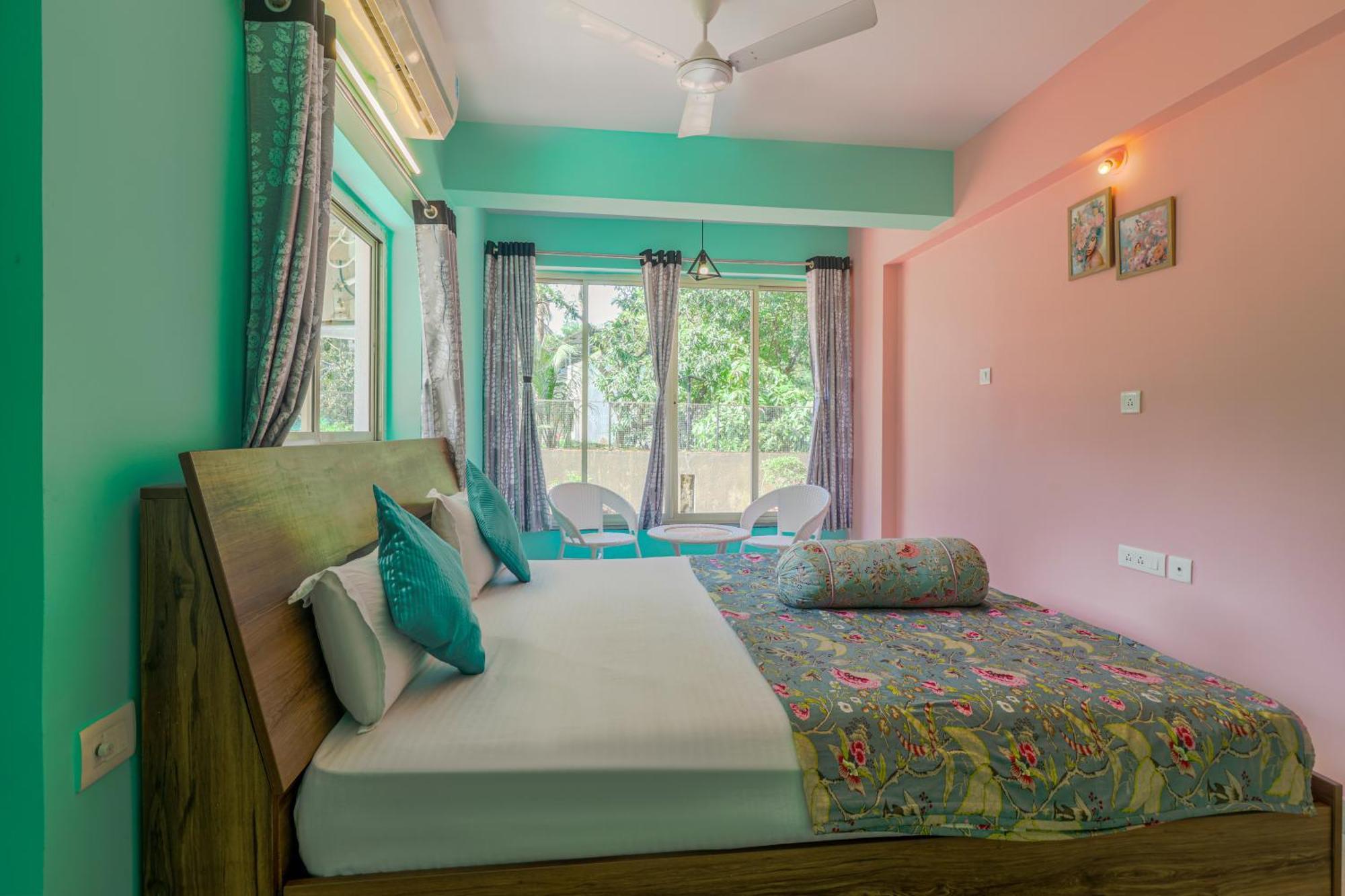4Bhk Sparkling Apartment Near Beach Pool & Bar 2Bhkx2 Vagator Bilik gambar